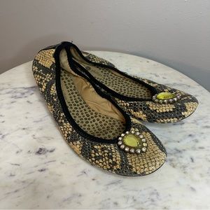 Lindsay Phillips Shoes Snakeskin Size 8.5 M flats